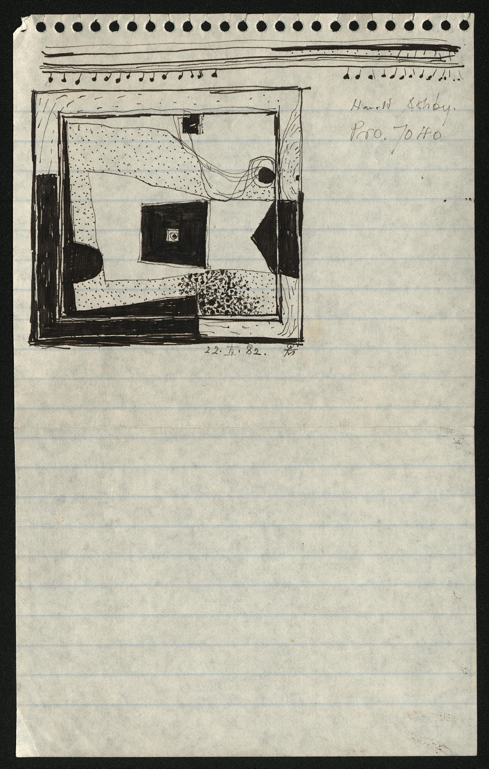 Ink sketch, Harold Ashby note | National Gallery of Ireland